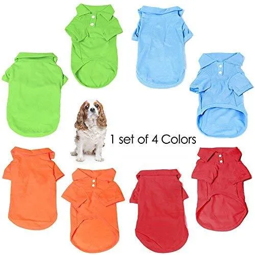 4 piezas de ropa para mascota KINGMAS, perro, cachorro, polo, ropa, abrigos, tops