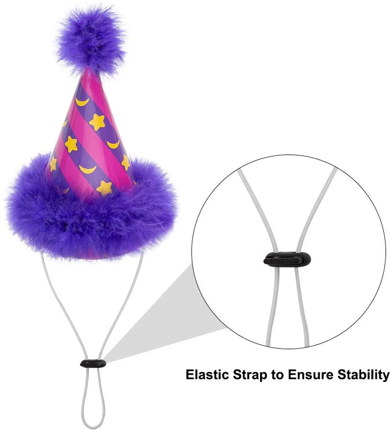 Sombrero de fiesta para perro de Escenereal, 6 paquetes, bonito juego de sombreros de cono para perros, fiestas de cumpleaños, gorros de felpa suave, coloridos, suministros perfectos para fiestas de perritos