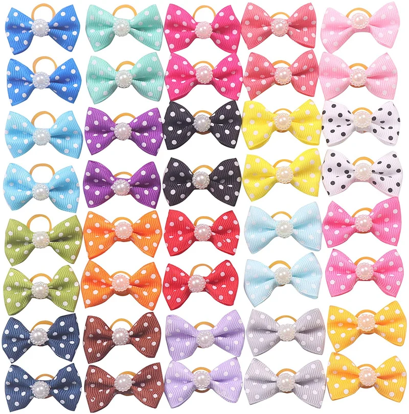 YAKA - Lazos para el pelo de perro pequeño, 40 unidades (20 pares)