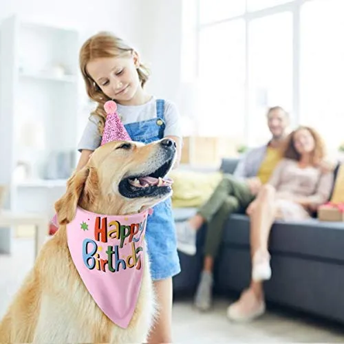 Blaoicni Dog Birthday Bandana Hat Scarf Party Supplies