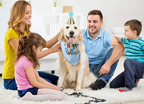 Blaoicni Dog Birthday Bandana Hat Scarf Party Supplies
