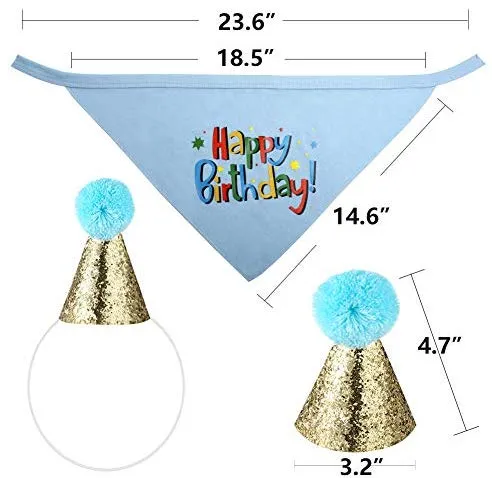 Blaoicni Dog Birthday Bandana Hat Scarf Party Supplies
