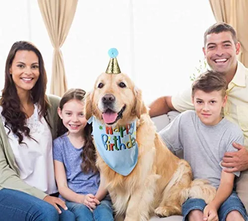 Blaoicni Dog Birthday Bandana Hat Scarf Party Supplies