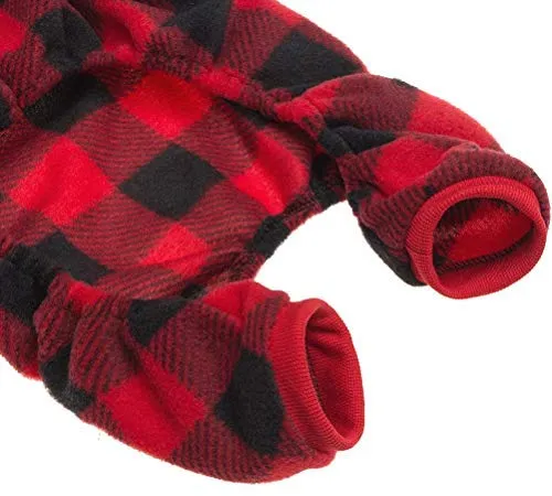 SCENEREAL - Pijama para mascotas, diseño de cuadros rojos, ropa suave