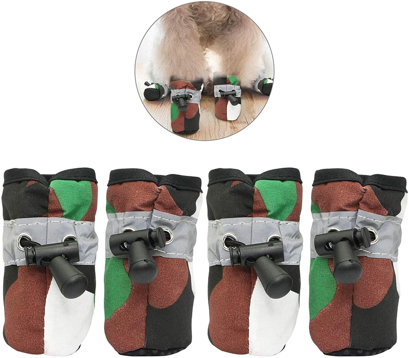 YAODHAOD Protector de pata para perros, zapatos antideslizantes para perros, estos cómodos zapatos para perros suaves son con correas reflectantes, para perros pequeños...
