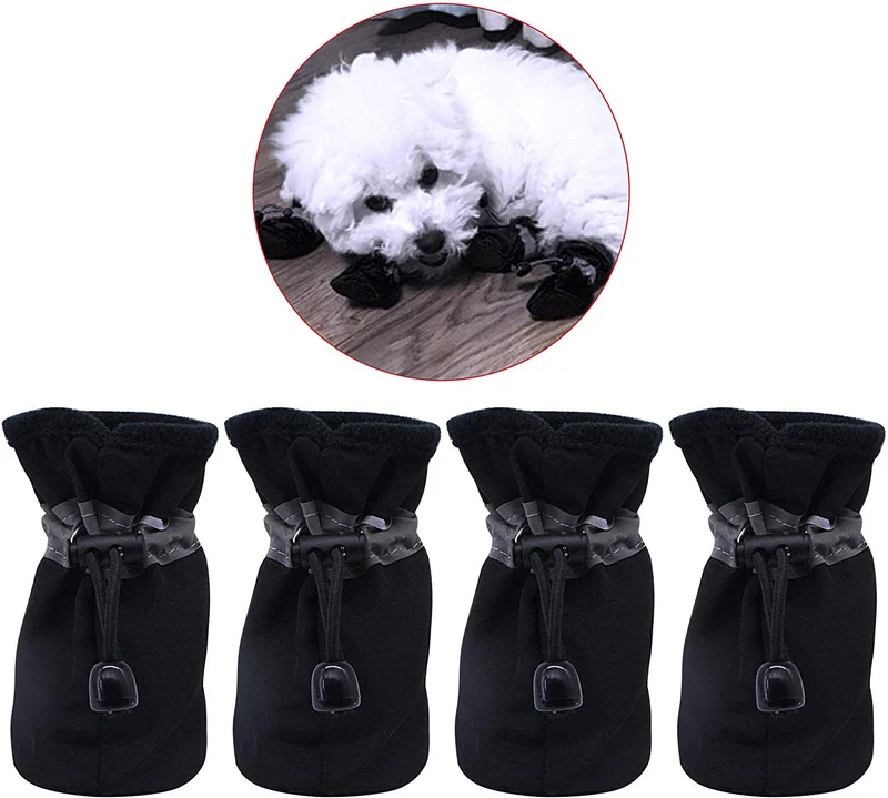 YAODHAOD Protector de pata para perros, zapatos antideslizantes para perros, estos cómodos zapatos para perros suaves son con correas reflectantes, para perros pequeños...