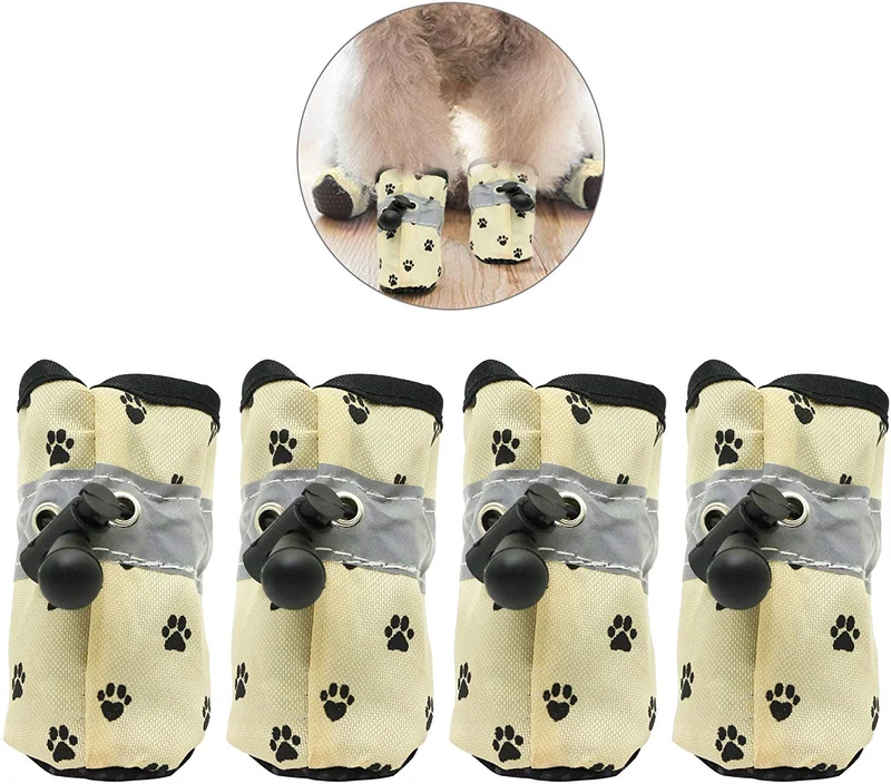 YAODHAOD Protector de pata para perros, zapatos antideslizantes para perros, estos cómodos zapatos para perros suaves son con correas reflectantes, para perros pequeños...