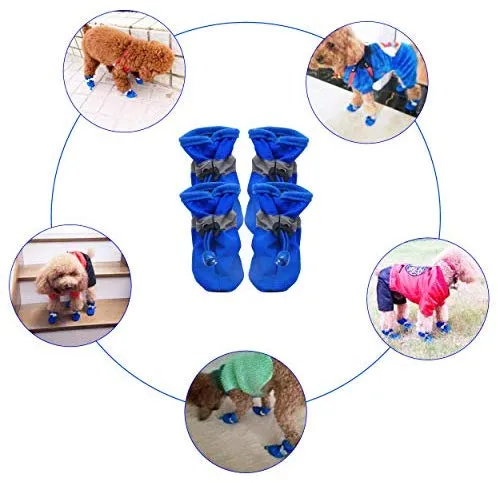 YAODHAOD Protector de pata para perros, zapatos antideslizantes para perros, estos cómodos zapatos para perros suaves son con correas reflectantes, para perros pequeños...