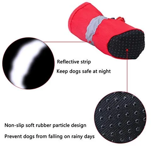 YAODHAOD Protector de pata para perros, zapatos antideslizantes para perros, estos cómodos zapatos para perros suaves son con correas reflectantes, para perros pequeños...
