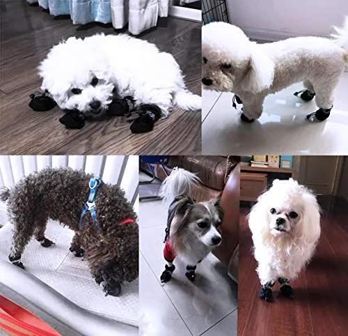 YAODHAOD Protector de pata para perros, zapatos antideslizantes para perros, estos cómodos zapatos para perros suaves son con correas reflectantes, para perros pequeños...