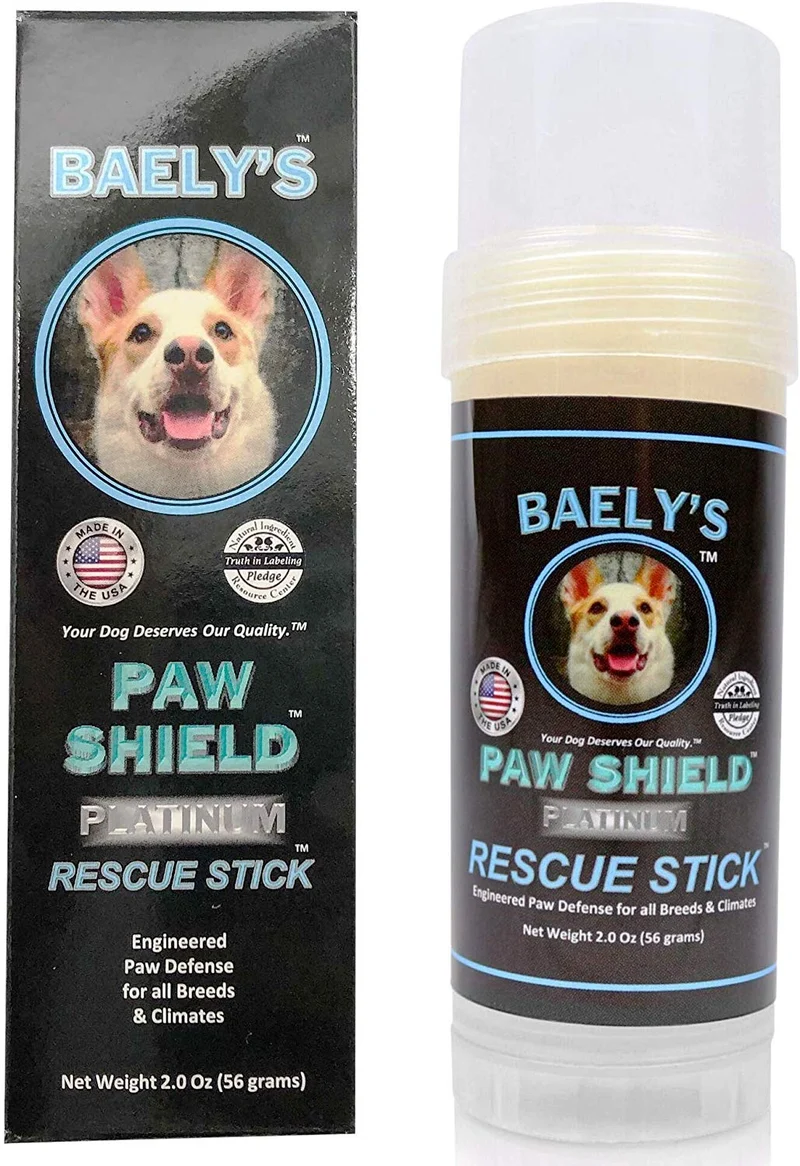 Baely's Paw Shield Rescue Stick – Confía en el original fabricado en América Paw Shield | Cera de protección de la pata de perro fácil de aplicar | Protección natural de la huella para lluvia fría y caliente y champiñones en nieve | 2 oz fácil de aplicar