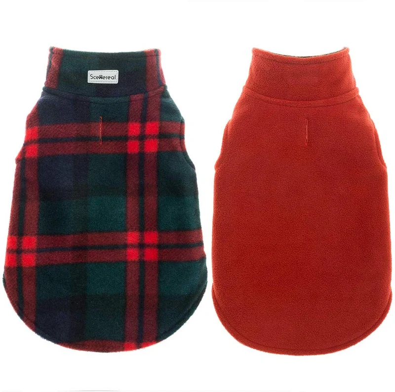 SCENEREAL - Chaqueta de forro polar reversible para perro