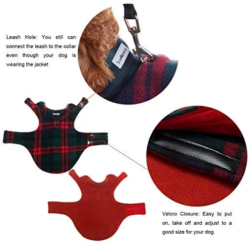 SCENEREAL - Chaqueta de forro polar reversible para perro