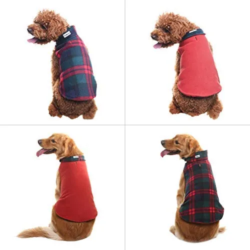 SCENEREAL - Chaqueta de forro polar reversible para perro