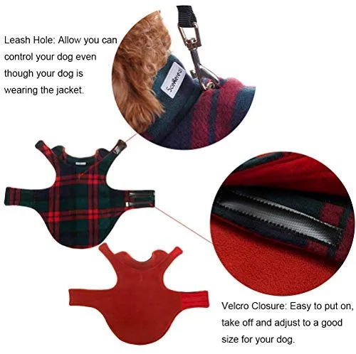 SCENEREAL - Chaqueta de forro polar reversible para perro