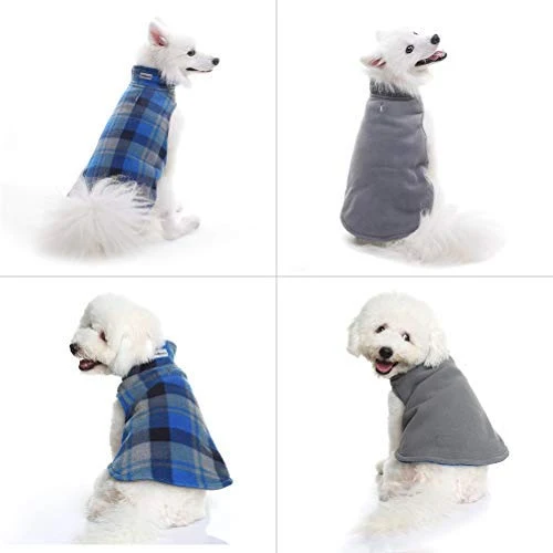 SCENEREAL - Chaqueta de forro polar reversible para perro