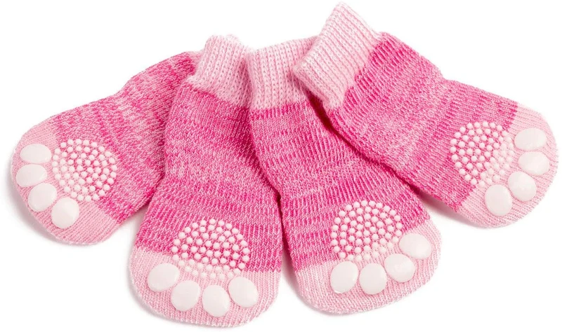 Harfkoko - Calcetines de punto antideslizante para perros y gatos con refuerzo de goma, protector de huella de perro antideslizante y protector de huella de gato para uso en interiores, apto para perros y gatos pequeños y medianos y grandes