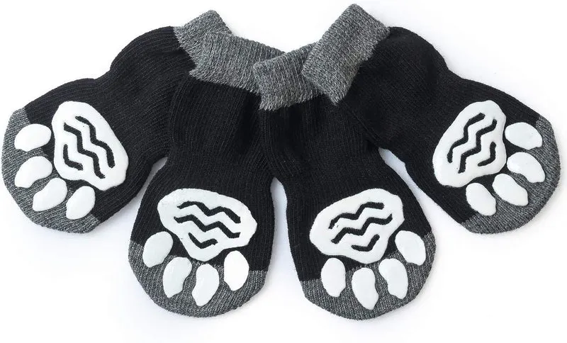 Harfkoko - Calcetines de punto antideslizante para perros y gatos con refuerzo de goma, protector de huella de perro antideslizante y protector de huella de gato para uso en interiores, apto para perros y gatos pequeños y medianos y grandes