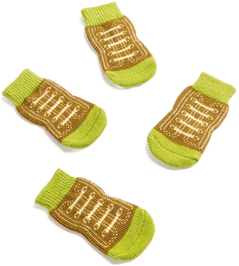 Harfkoko - Calcetines de punto antideslizante para perros y gatos con refuerzo de goma, protector de huella de perro antideslizante y protector de huella de gato para uso en interiores, apto para perros y gatos pequeños y medianos y grandes