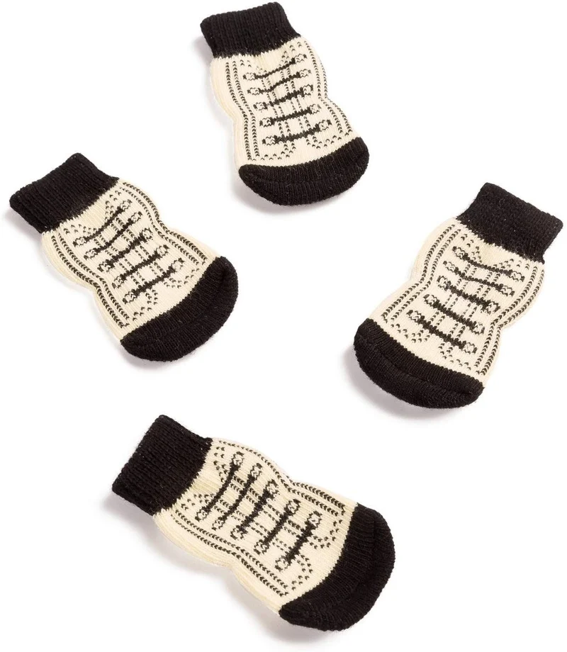 Harfkoko - Calcetines de punto antideslizante para perros y gatos con refuerzo de goma, protector de huella de perro antideslizante y protector de huella de gato para uso en interiores, apto para perros y gatos pequeños y medianos y grandes