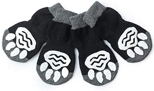 Harfkoko - Calcetines de punto antideslizante para perros y gatos con refuerzo de goma, protector de huella de perro antideslizante y protector de huella de gato para uso en interiores, apto para perros y gatos pequeños y medianos y grandes