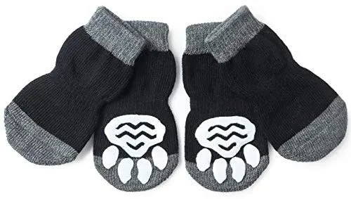 Harfkoko - Calcetines de punto antideslizante para perros y gatos con refuerzo de goma, protector de huella de perro antideslizante y protector de huella de gato para uso en interiores, apto para perros y gatos pequeños y medianos y grandes