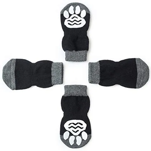 Harfkoko - Calcetines de punto antideslizante para perros y gatos con refuerzo de goma, protector de huella de perro antideslizante y protector de huella de gato para uso en interiores, apto para perros y gatos pequeños y medianos y grandes