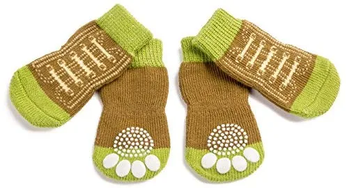 Harfkoko - Calcetines de punto antideslizante para perros y gatos con refuerzo de goma, protector de huella de perro antideslizante y protector de huella de gato para uso en interiores, apto para perros y gatos pequeños y medianos y grandes