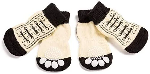 Harfkoko - Calcetines de punto antideslizante para perros y gatos con refuerzo de goma, protector de huella de perro antideslizante y protector de huella de gato para uso en interiores, apto para perros y gatos pequeños y medianos y grandes