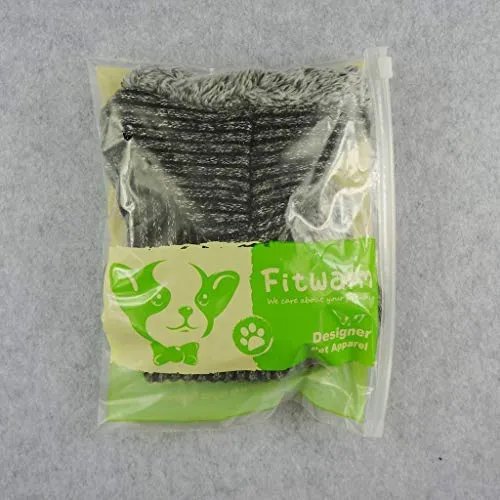 Fitwarm sudaderas tejidas para perros. Abrigo. Suéter. Chamarra con capucha para mascota, color gris.