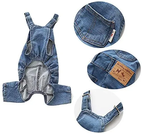 PetBoBo - Trajes de ropa para perro, pantalones de jean para mascotas, 5 tamaños opcionales