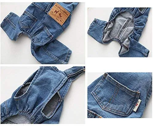 PetBoBo - Trajes de ropa para perro, pantalones de jean para mascotas, 5 tamaños opcionales