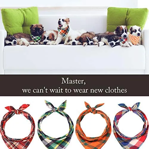 Bandanas de perro de 12 piezas, pañuelo triangular para perro, impresión reversible lavable, baberos para perro, juego de pañuelos, apto para mascotas pequeñas o medianas
