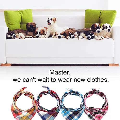 Bandanas de perro de 12 piezas, pañuelo triangular para perro, impresión reversible lavable, baberos para perro, juego de pañuelos, apto para mascotas pequeñas o medianas