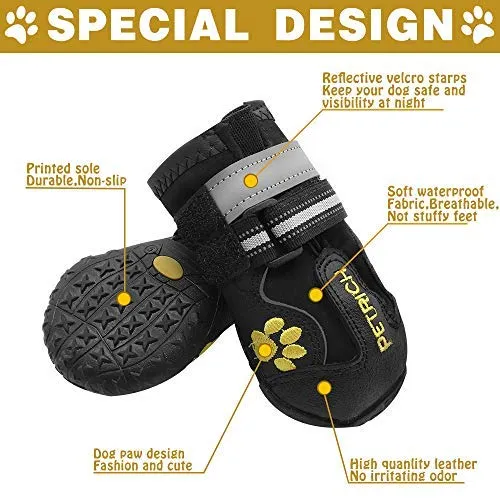 LLNstore - Botas de nieve para perro, botas de lluvia para perros medianos y grandes, con correas reflectantes ajustables, suela antideslizante, resistente al viento