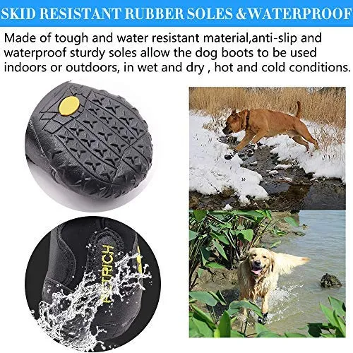 LLNstore - Botas de nieve para perro, botas de lluvia para perros medianos y grandes, con correas reflectantes ajustables, suela antideslizante, resistente al viento