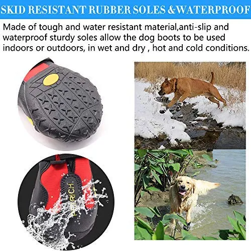 LLNstore - Botas de nieve para perro, botas de lluvia para perros medianos y grandes, con correas reflectantes ajustables, suela antideslizante, resistente al viento