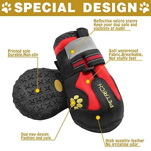 LLNstore - Botas de nieve para perro, botas de lluvia para perros medianos y grandes, con correas reflectantes ajustables, suela antideslizante, resistente al viento