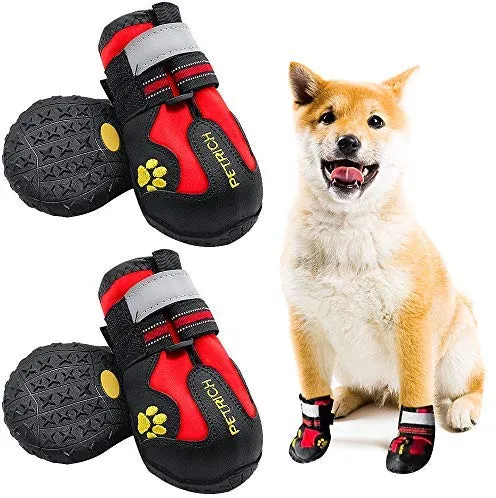 LLNstore - Botas de nieve para perro, botas de lluvia para perros medianos y grandes, con correas reflectantes ajustables, suela antideslizante, resistente al viento