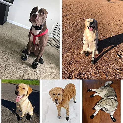 LLNstore - Botas de nieve para perro, botas de lluvia para perros medianos y grandes, con correas reflectantes ajustables, suela antideslizante, resistente al viento