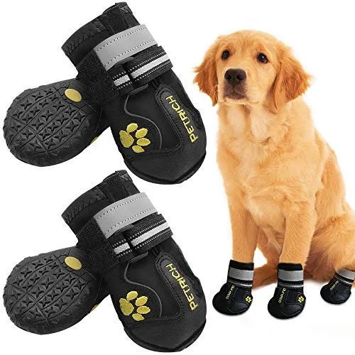 LLNstore - Botas de nieve para perro, botas de lluvia para perros medianos y grandes, con correas reflectantes ajustables, suela antideslizante, resistente al viento