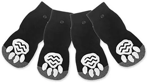 BINGPET Calcetines antideslizantes para perro, para suelos de madera dura, protectores de patas de mascotas con agarres