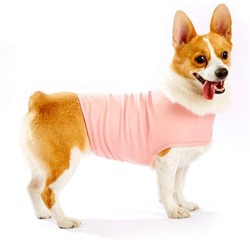 Furubaby Ansiety - Abrigo para perro con camisa, para perros pequeños, medianos, grandes, XL, color sólido, azul, gris, verde, rosa, rosa (rosa)