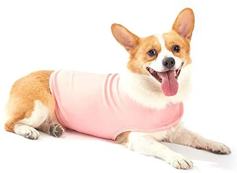 Furubaby Ansiety - Abrigo para perro con camisa, para perros pequeños, medianos, grandes, XL, color sólido, azul, gris, verde, rosa, rosa (rosa)