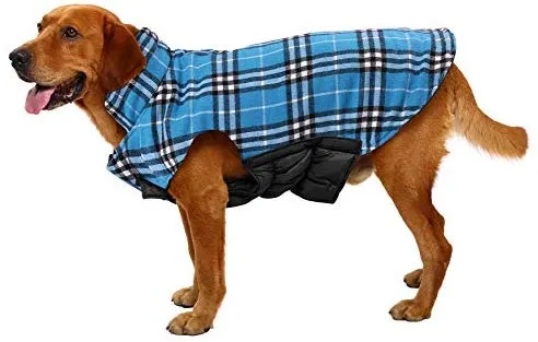 MIGOHI Dog Jackets for Winter Windproof Waterproof Reversible Dog Coat for Cold Weather British Style Plaid Warm Dog Vest for Small Medium Large Dogs