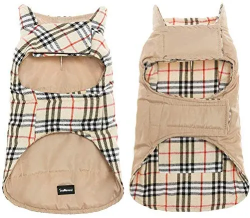 SCENEREAL - Chaleco de invierno para perro, reversible, abrigo cálido, resistente al viento, impermeable, chaleco navideño, para perros pequeños, medianos y grandes, para mascotas