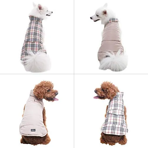 SCENEREAL - Chaleco de invierno para perro, reversible, abrigo cálido, resistente al viento, impermeable, chaleco navideño, para perros pequeños, medianos y grandes, para mascotas