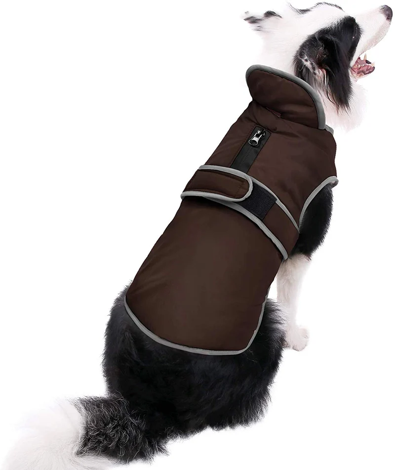 MIGOHI - Chaleco reflectante impermeable y resistente al viento para perro, para clima frío, abrigo cálido para perro, chaleco de invierno para perros pequeños, medianos y grandes