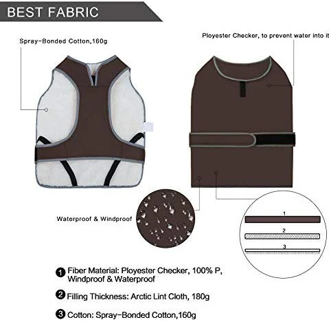 MIGOHI - Chaleco reflectante impermeable y resistente al viento para perro, para clima frío, abrigo cálido para perro, chaleco de invierno para perros pequeños, medianos y grandes