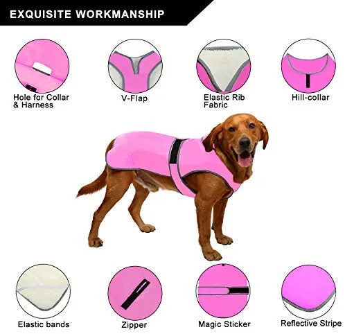 MIGOHI - Chaleco reflectante impermeable y resistente al viento para perro, para clima frío, abrigo cálido para perro, chaleco de invierno para perros pequeños, medianos y grandes